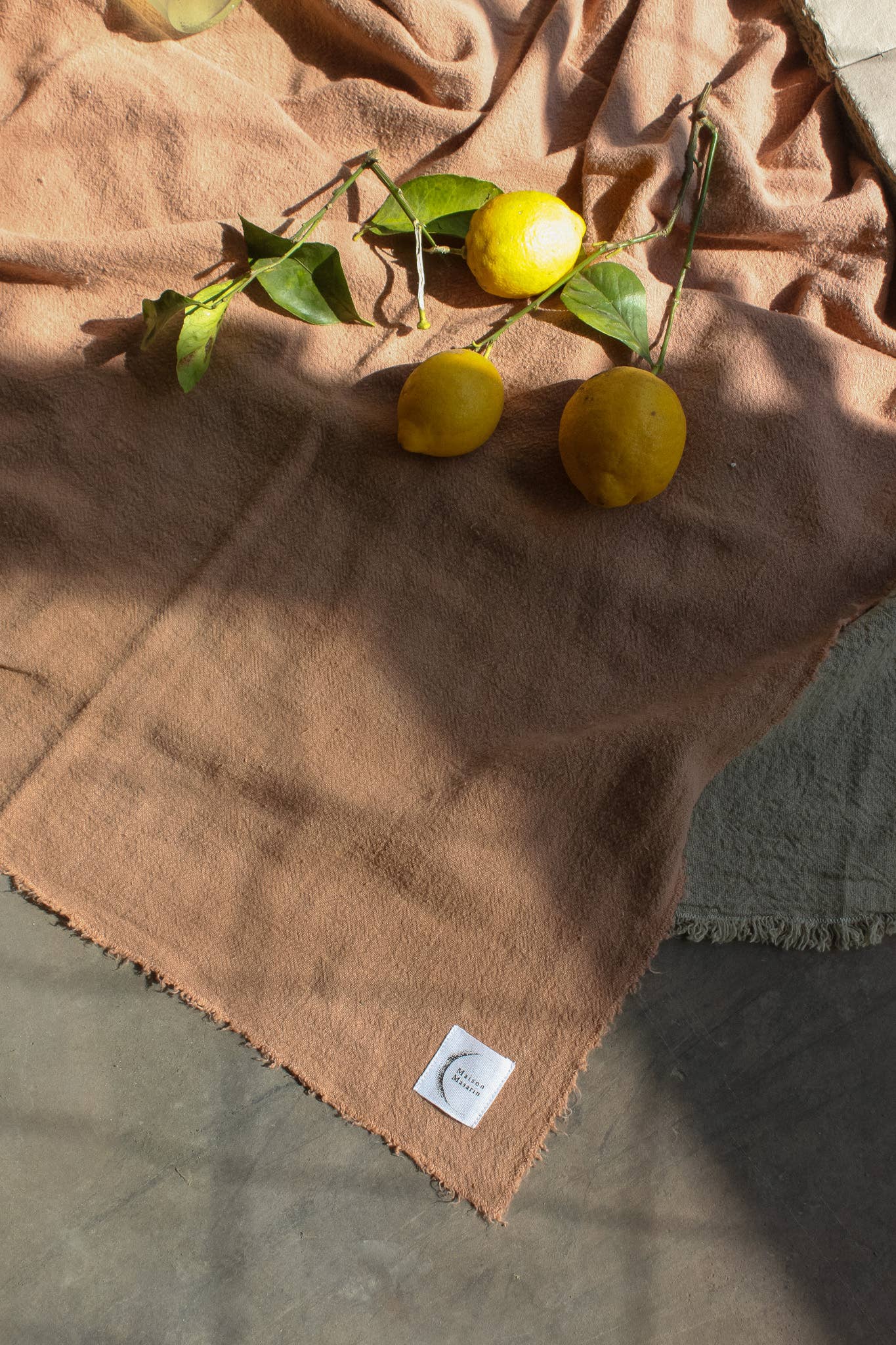 La nappe/le plaid en lin brut: 140 x 200 / Tabac