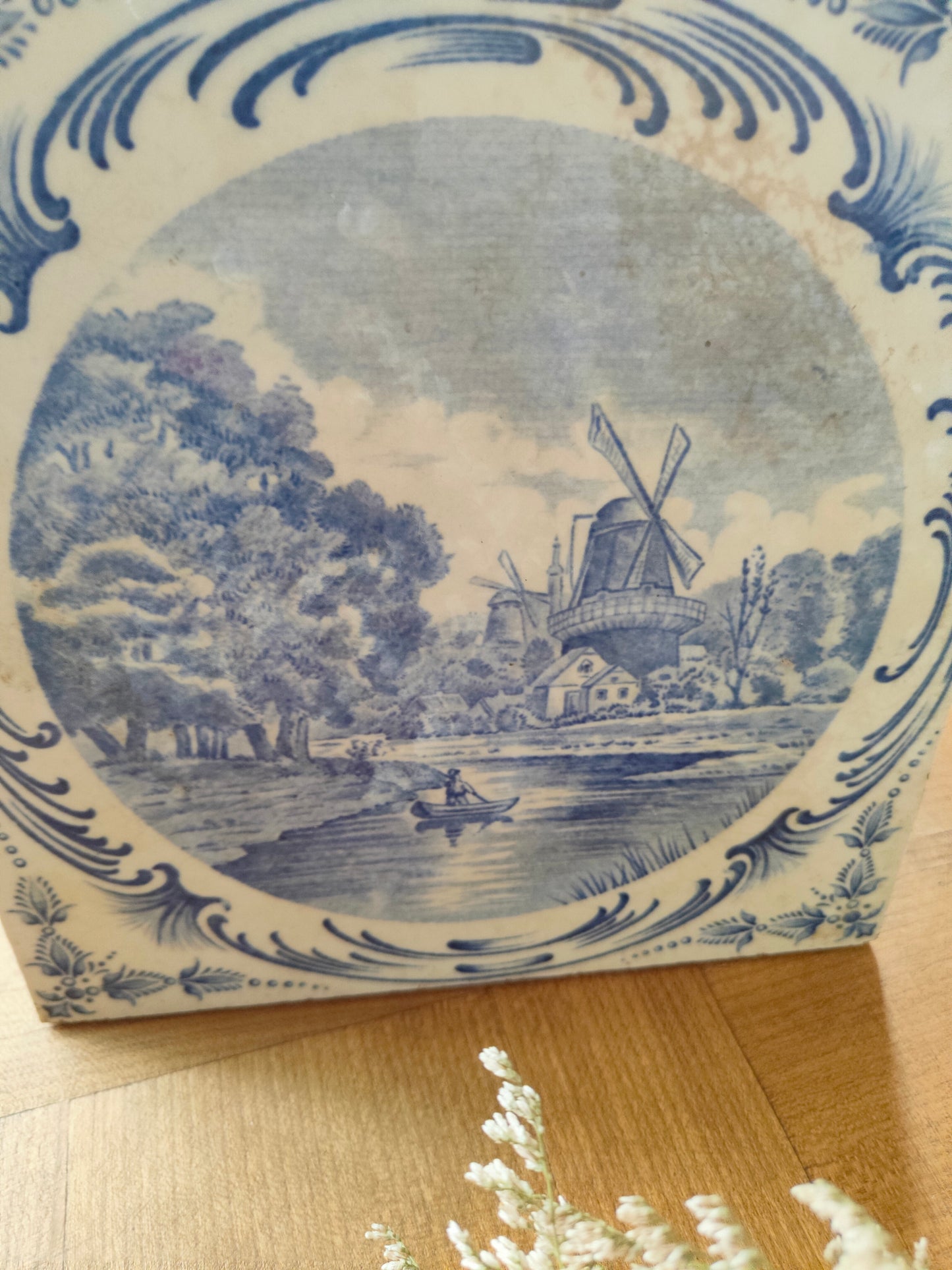 Dessous de plat carreau de faïence St Amand Nord Hamage