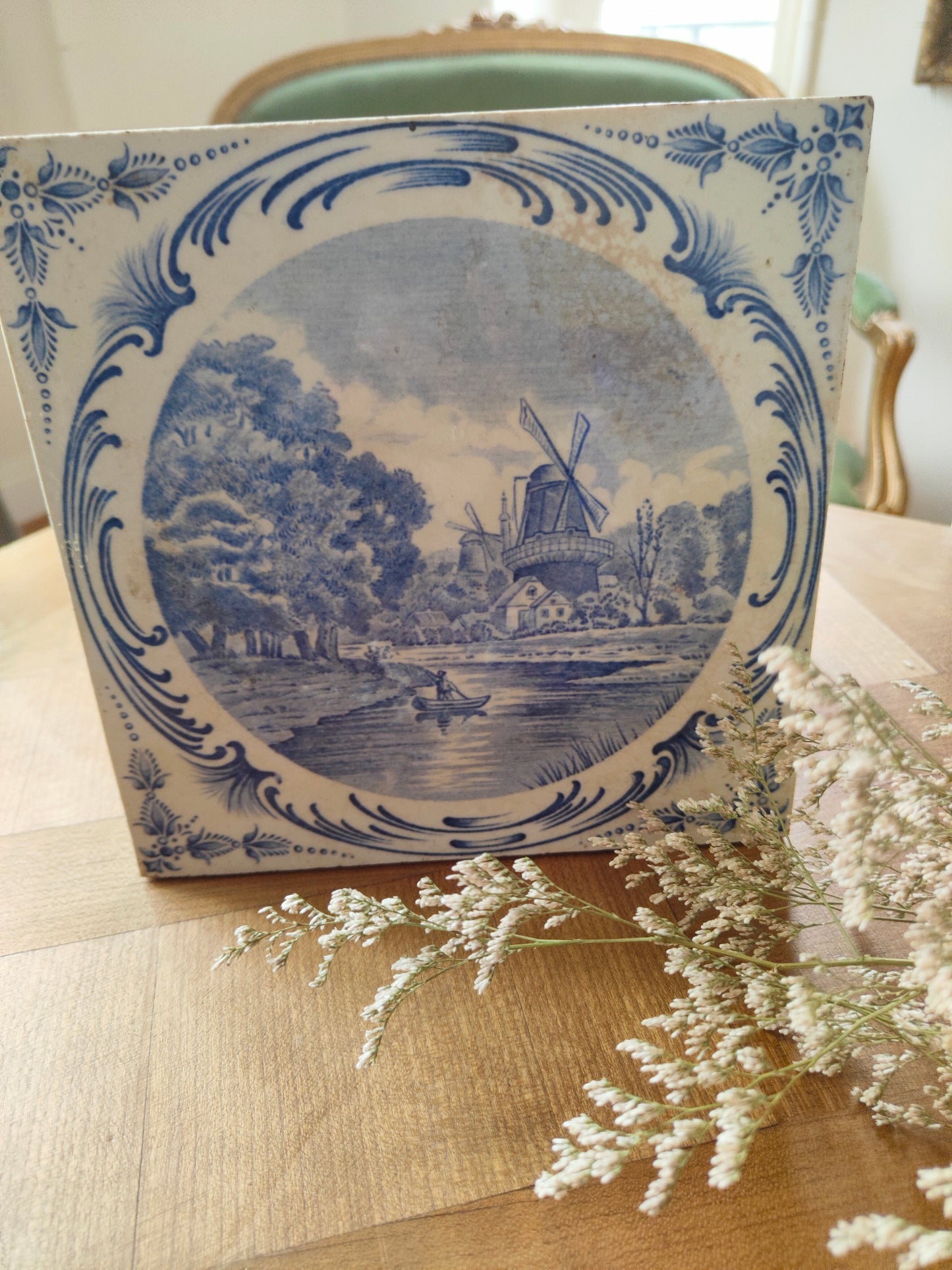 Dessous de plat carreau de faïence St Amand Nord Hamage