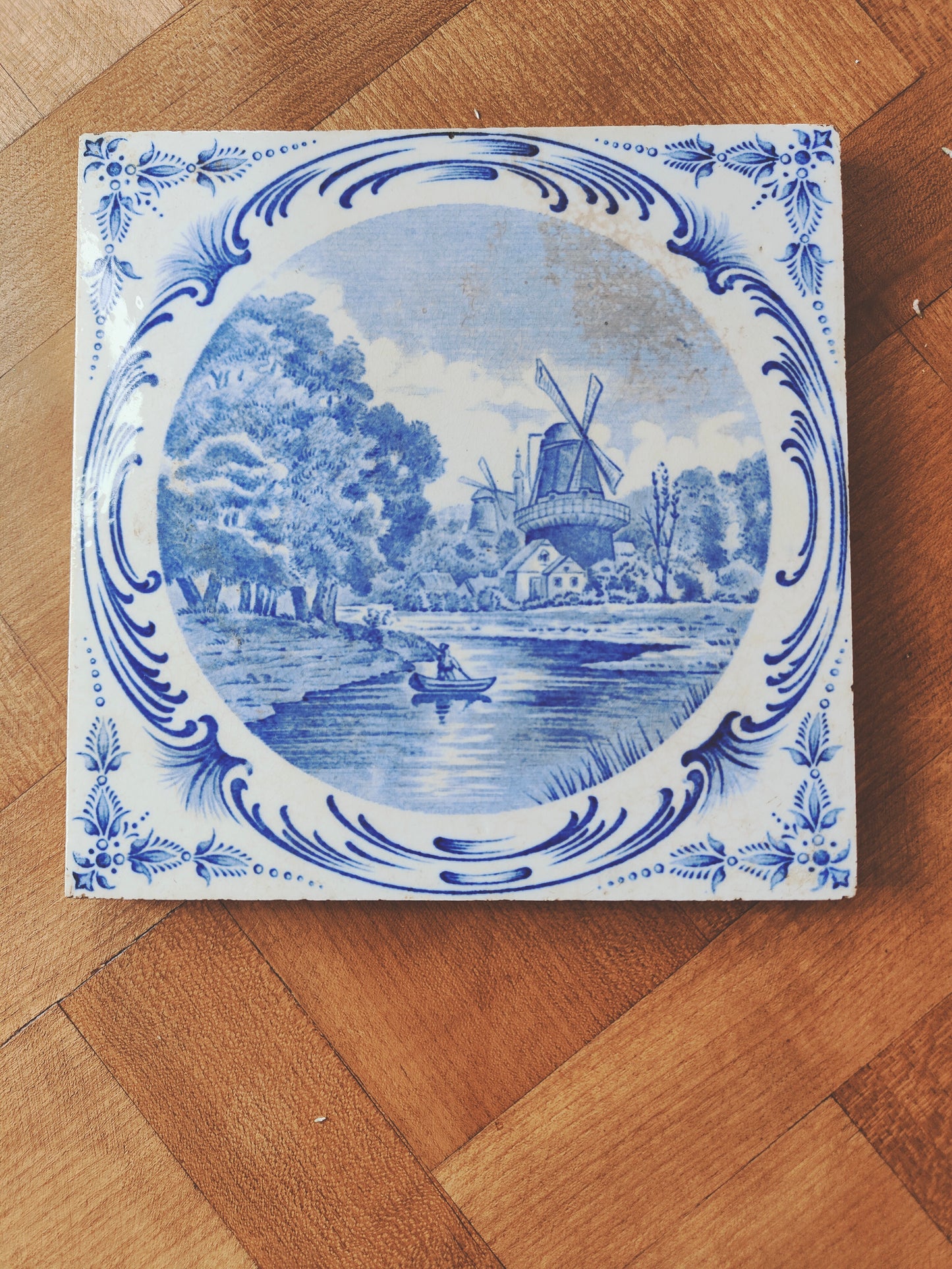 Dessous de plat carreau de faïence St Amand Nord Hamage