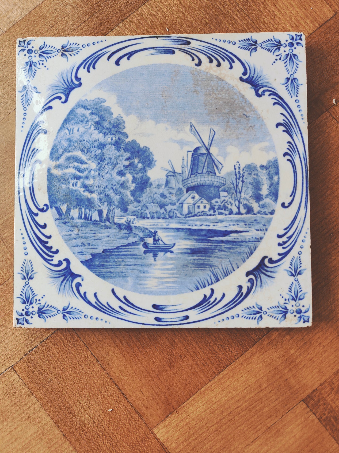 Dessous de plat carreau de faïence St Amand Nord Hamage