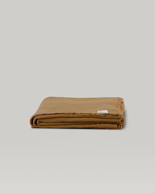 La nappe/le plaid en lin brut: 140 x 200 / Tabac