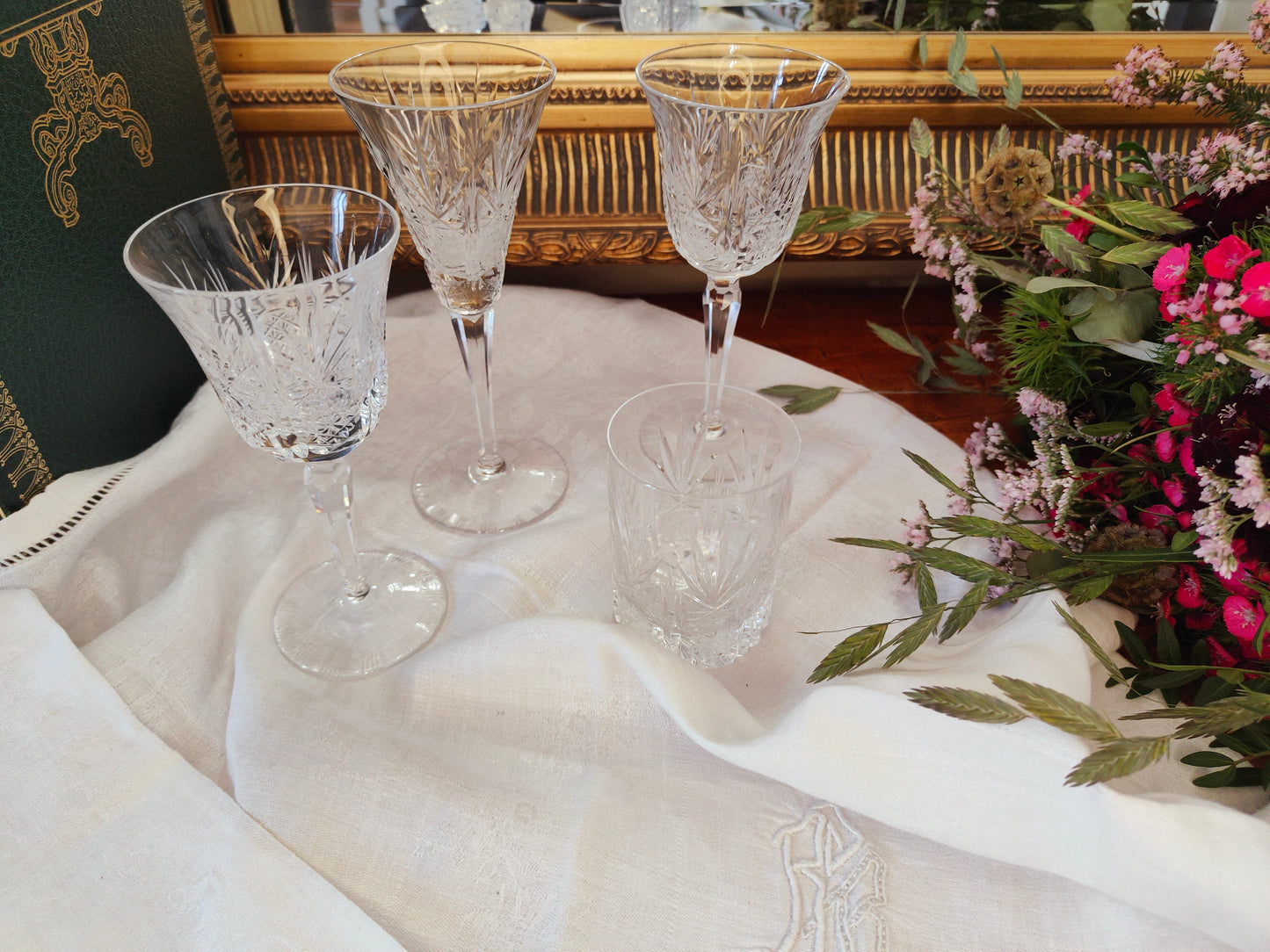 Verre à whisky en cristal taillé