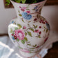 Grand vase en céramique, décors fleuris