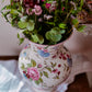 Grand vase en céramique, décors fleuris