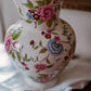 Grand vase en céramique, décors fleuris