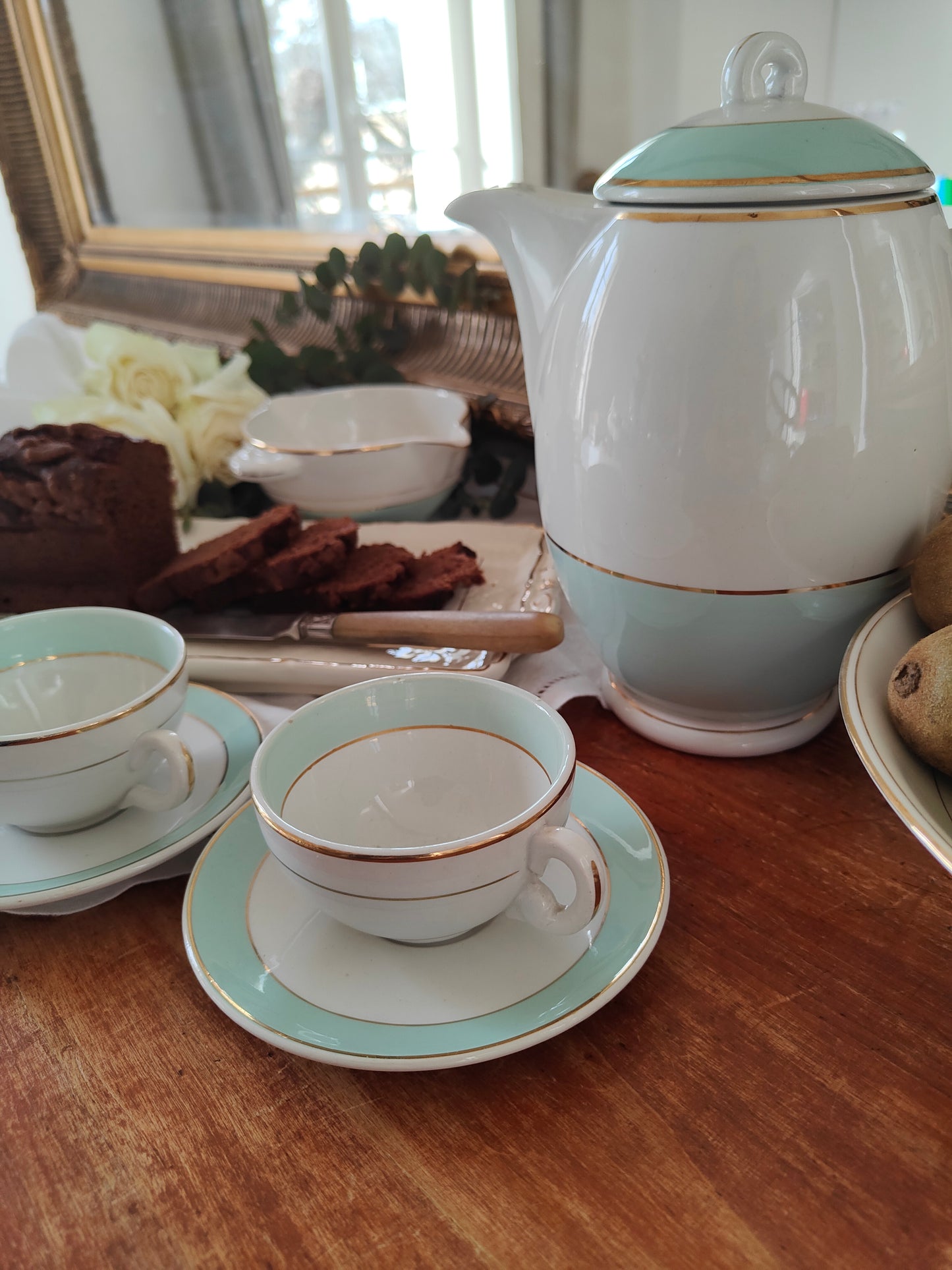 Ensemble de 4 tasses à café avec leurs sous tasses - KG Lunéville