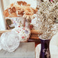 Grand vase en céramique, décors fleuris